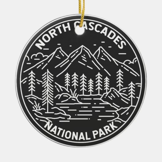 ノースカスカズズナショナルパークワシントンモノライン セラミックオーナメント (正面)