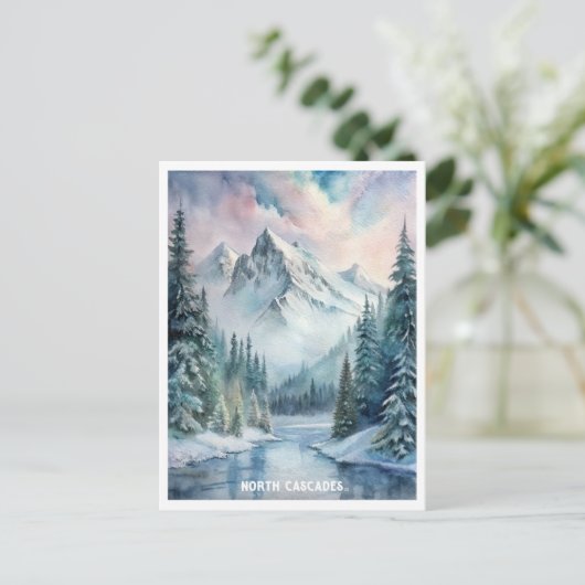 ノースカスカズナショナルパークウォーターカラー絵画ズ ポストカード (スタンド正面)