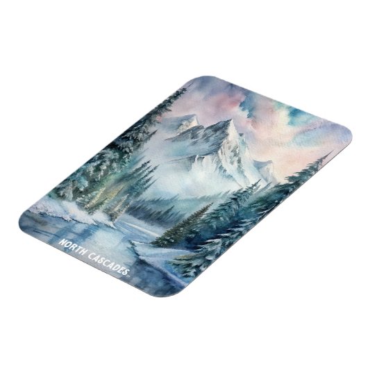 ノースカスカズナショナルパークウォーターカラー絵画ズ マグネット (左側)