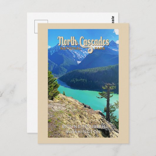ノースカスカズナショナルパークワシントンウォーターカラー ポストカード (正面/裏面)