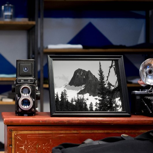 ノースカスカズマウンテンピークブラックアンドホワイト フォトプリント