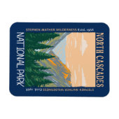 ノースカスケーズナショナルパーク動揺してヴィンテージ マグネット (横)