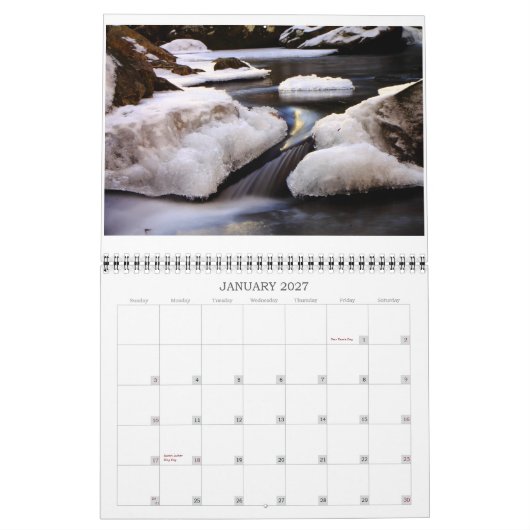 ノースカロライナからのイメージの年 カレンダー (1月 2027)