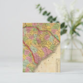 ノースカロライナとサウスカロジアの地図 ポストカード (スタンド正面)