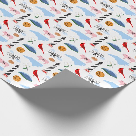 ノースカロライナのアイコンの折り返し紙 ラッピングペーパー (角)