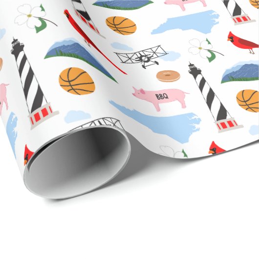 ノースカロライナのアイコンの折り返し紙 ラッピングペーパー (ロールコーナー)