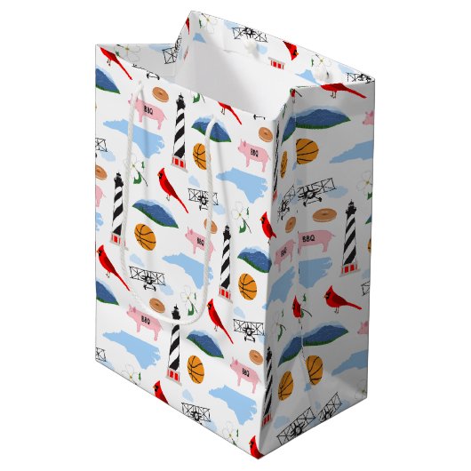 ノースカロライナのアイコン抱き枕 ミディアムペーパーバッグ (正面アングル)