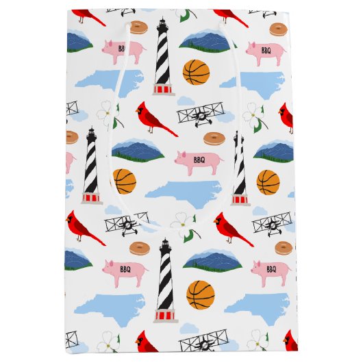 ノースカロライナのアイコン抱き枕 ミディアムペーパーバッグ (正面)