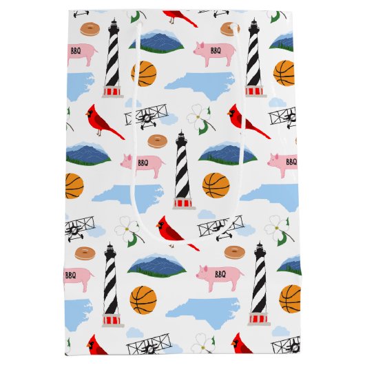 ノースカロライナのアイコン抱き枕 ミディアムペーパーバッグ (裏面)