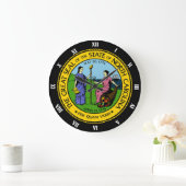 ノースカロライナのアザラシ ラージ壁時計 (ホーム)