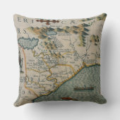 ノースカロライナのタイトルを付けられる地図の詳細の海岸 クッション (裏面)