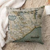 ノースカロライナのタイトルを付けられる地図の詳細の海岸 クッション (ブランケット)