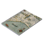 ノースカロライナのタイトルを付けられる地図の詳細の海岸 ノートブック (左側)