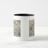 ノースカロライナのタイトルを付けられる地図の詳細の海岸 マグカップ (中央)