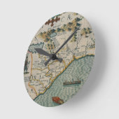 ノースカロライナのタイトルを付けられる地図の詳細の海岸 ラウンド壁時計 (傾斜)