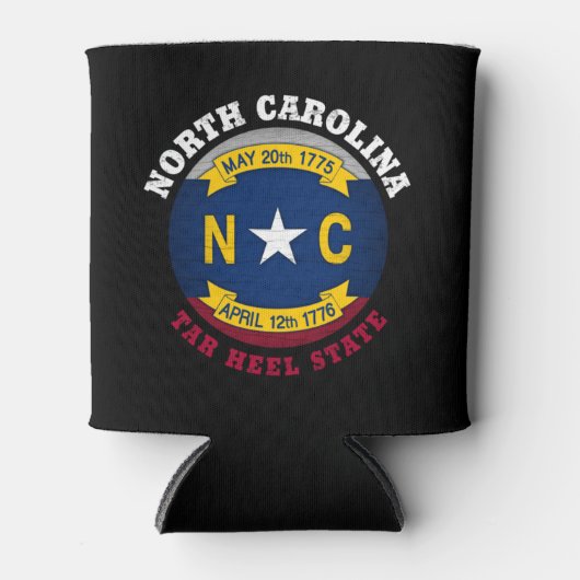 ノースカロライナのタール・ヒール州旗 缶クーラー (正面)