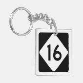 ノースカロライナのハイウェー16 キーホルダー (正面左)