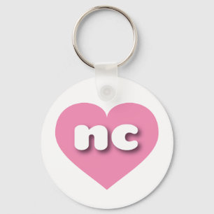 ノースカロライナのピンクハート- I love nc キーホルダー