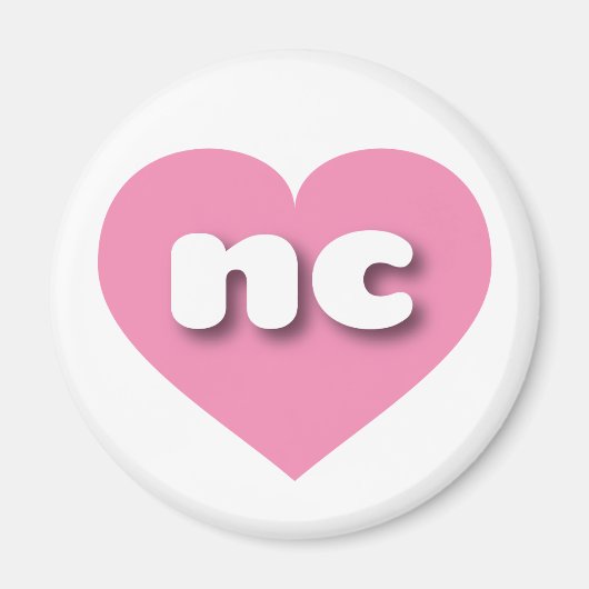 ノースカロライナのピンクハート- I love nc マグネット (正面)