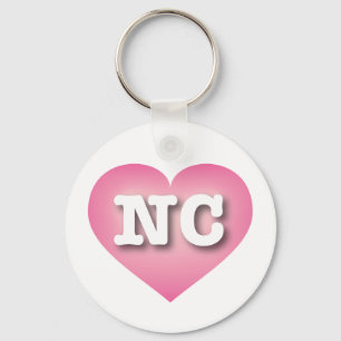 ノースカロライナのピンクフェードハート- I love NC キーホルダー