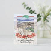 ノースカロライナのブルーリッジからのメリークリスマス シーズンポストカード (スタンド正面)