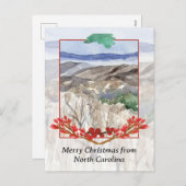 ノースカロライナのブルーリッジからのメリークリスマス シーズンポストカード (正面/裏面)