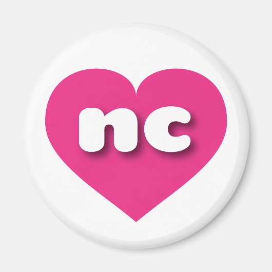ノースカロライナのホットピンクハート- I love nc マグネット (正面)
