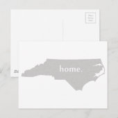 ノースカロライナのホームシルエット州マップ ポストカード (正面/裏面)