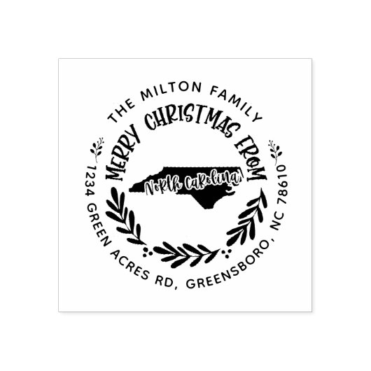 ノースカロライナのメリークリスマス差出人住所 ラバースタンプ (インプリント)