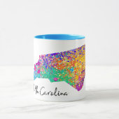 ノースカロライナのモダンの地図 マグカップ (中央)