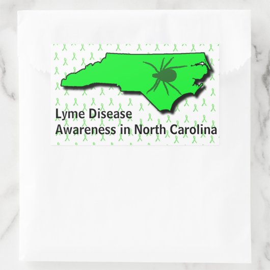 ノースカロライナのライム病認識度シール 長方形シール (バッグ)