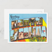 ノースカロライナのヴィンテージ旅行からの挨拶 ポストカード (正面/裏面)