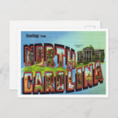 ノースカロライナのヴィンテージ旅行会社からの挨拶 ポストカード (正面/裏面)