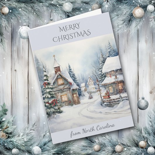 ノースカロライナの冬の風景のクリスマス シーズンカード