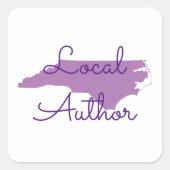 ノースカロライナの地元著者ステッカーを作成 スクエアシール (正面)