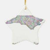 ノースカロライナの地図 セラミックオーナメント (裏面)