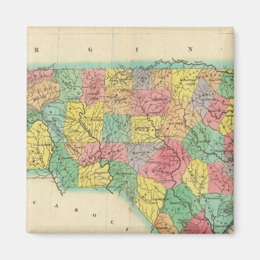 ノースカロライナの地図 マグネット (正面)