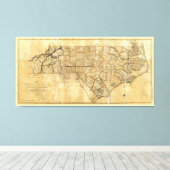 ノースカロライナの地図(1808) キャンバスプリント (インサイチュ (ウッドフロア))