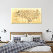 ノースカロライナの地図(1808) キャンバスプリント (インサイチュ (寝室))