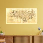 ノースカロライナの地図(1808) キャンバスプリント (インサイチュ (リビング))