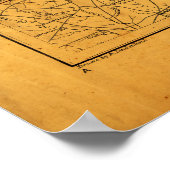 ノースカロライナの地図（1865年） ポスター (角)