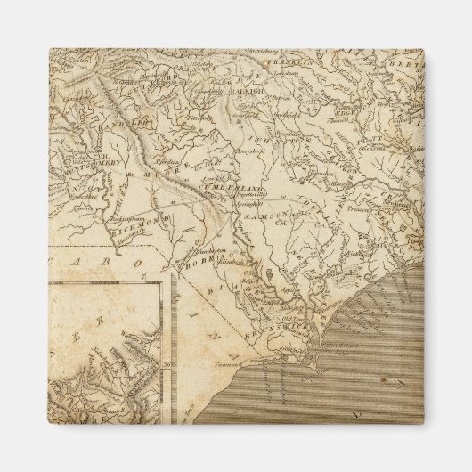 ノースカロライナの地図by Arrowsmith マグネット (正面)