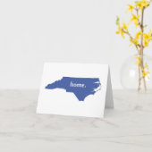 ノースカロライナの家のシルエットの州の地図のノート カード (黄色い花)