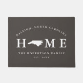 ノースカロライナの州のグレーとホワイトの地図、 ドアマット (正面)