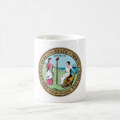 ノースカロライナの州のシールアメリカ共和国の記号 コーヒーマグカップ (中央)