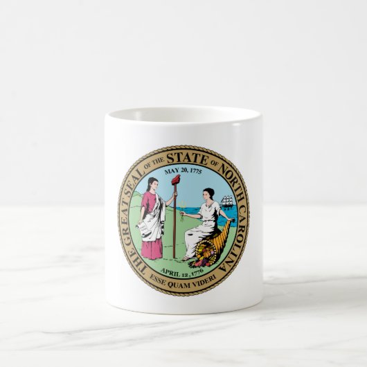 ノースカロライナの州のシールアメリカ共和国の記号 コーヒーマグカップ (中央)