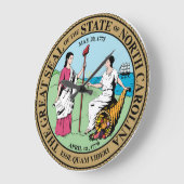 ノースカロライナの州のシールアメリカ共和国の記号 ラージ壁時計 (傾斜)