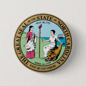 ノースカロライナの州のシールアメリカ共和国の記号 缶バッジ (正面)