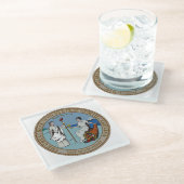 ノースカロライナの州のシール ガラスコースター (アングル)