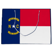 ノースカロライナの州の旗のデザイン ラージペーパーバッグ (正面)